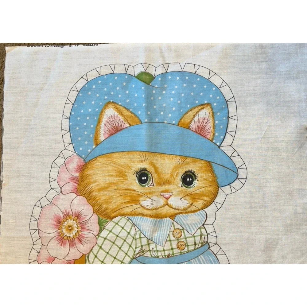 Vintage 1970's Kitty Cat Fabric Pillow Doll Cut & Sew Spring Mills NEW